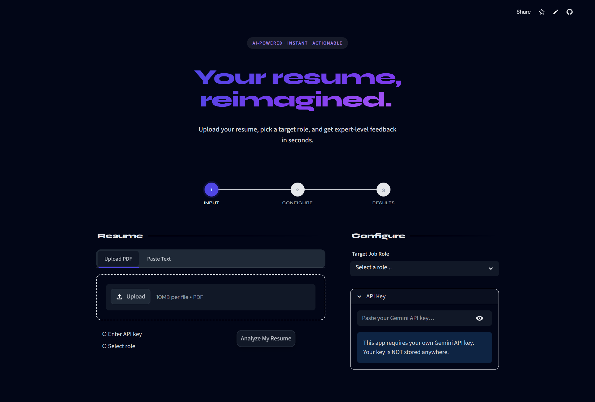 AI Resume Analyzer UI